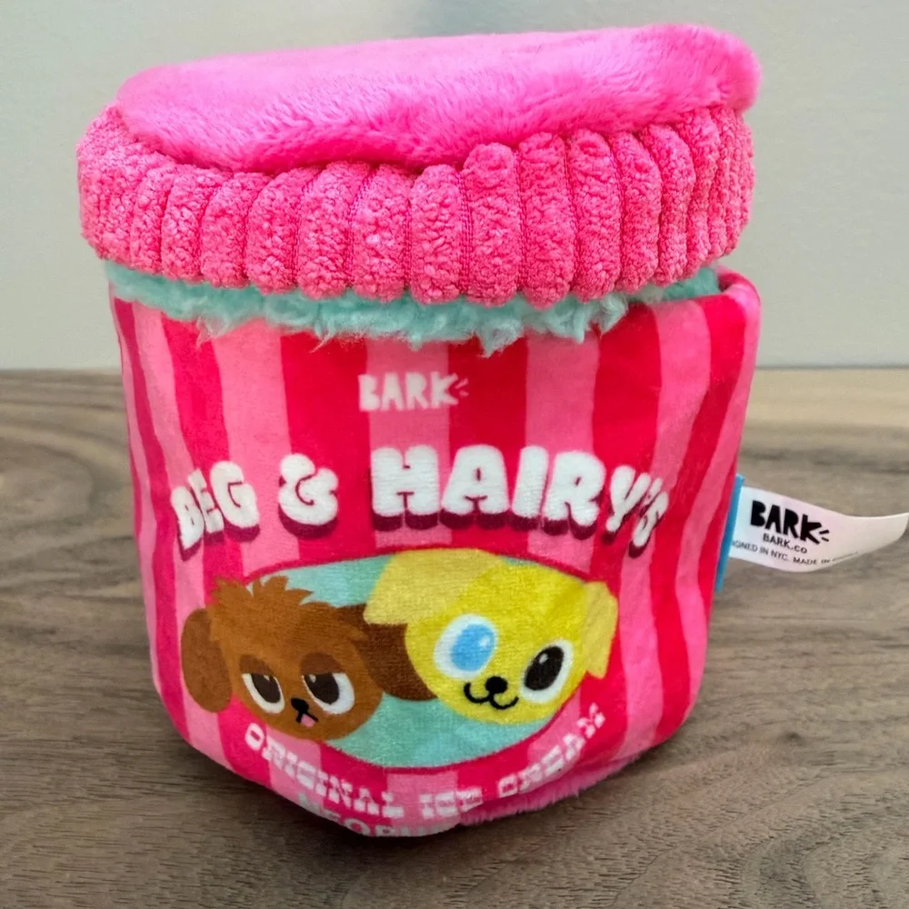 BarkBox Ice Cream Dog Toy Set 3pc Plush Squeaky Small Dog Toys